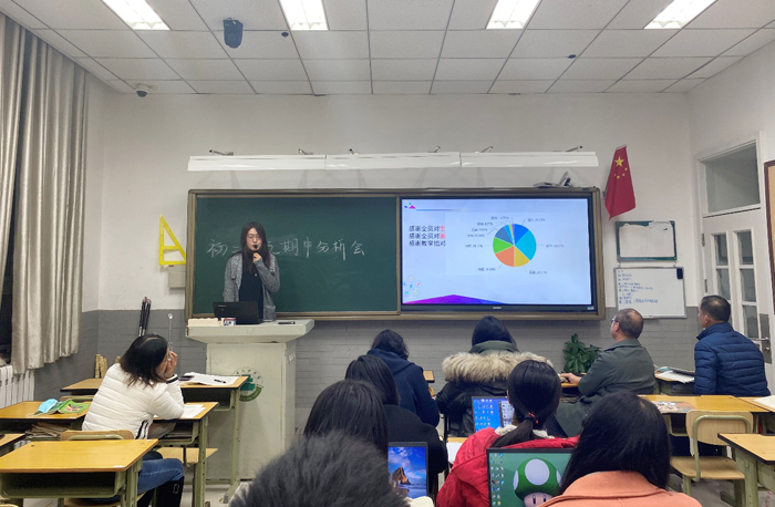 我校初中部召开初二年级教师期中分析会