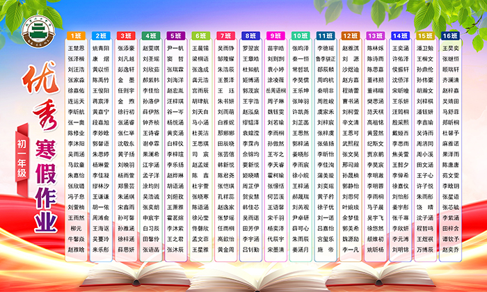 跃动寒假·作业星势力——初一年级寒假作业评价活动